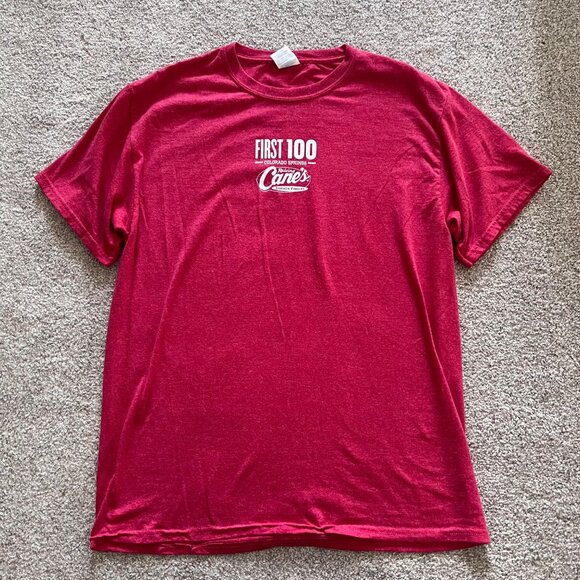 Other - Raising Canes Chicken Fingers First 100 Colorado Springs Red T-shirt L
